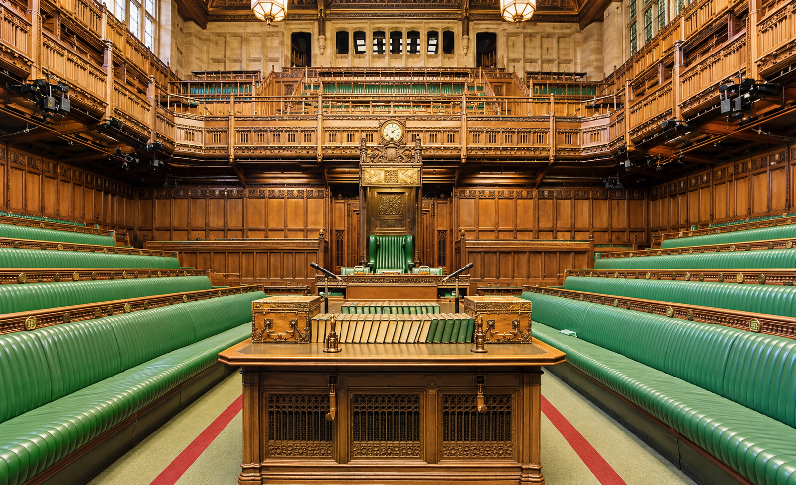 central view of the house of commons in the houses of parliament in london central view of the house of commons in the houses of parliament in london