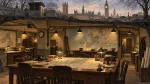 Illustrated cutaway of the Churchill War Rooms beneath Westminster