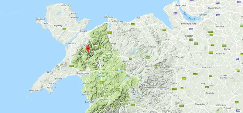 A Map of Snowdon in Wales for those who want to climb to its summit