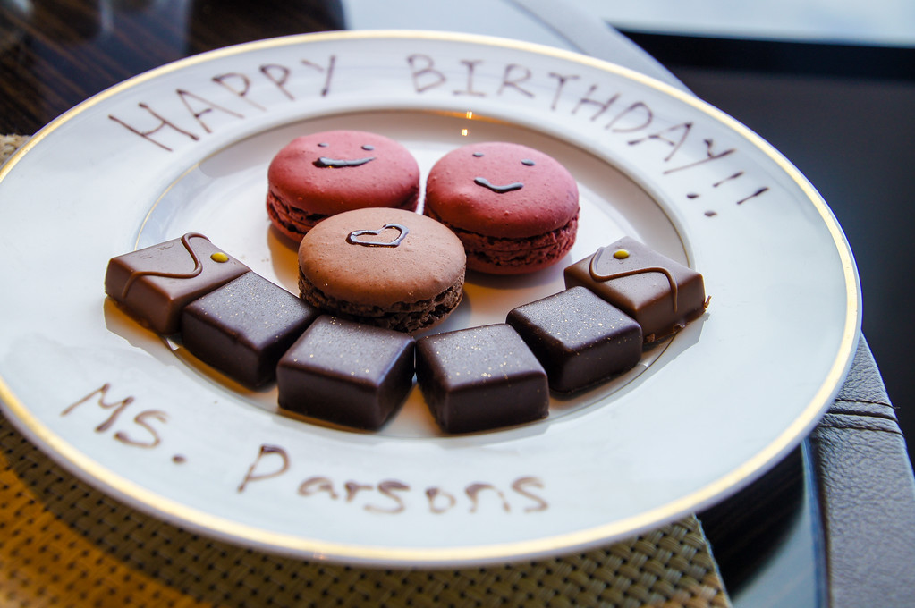Happy birthday macaroons and chocolates at the Ritz-Carlton tokyo