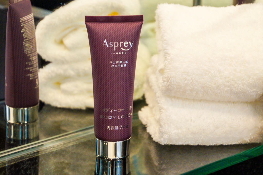Asprey products in the bathroom at the Ritz-Carlton Tokyo