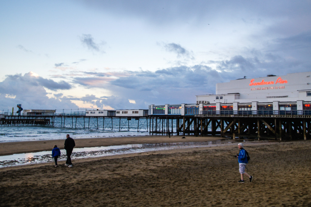beach and pier in sandown on the isle of wight Beach and pier in sandown on the isle of wight