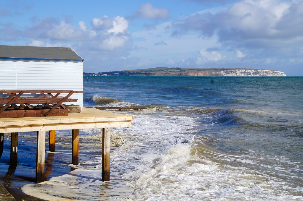 beach hut overlooking shanklin beach on the isle of wight Beach hut overlooking shanklin beach on the isle of wight