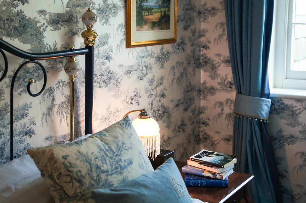 bedside table in john keats bedroom in keats cottage bed and breakfast on isle of wight Bedside table in john keats bedroom in keats cottage bed and breakfast on isle of wight