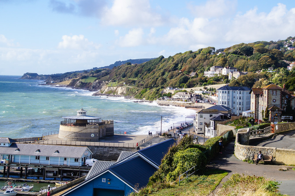 birds eye view of ventnor on the sile of wight Elevated view across Ventnor on the Isle of Wight