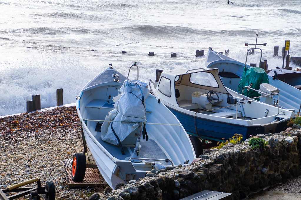 boats on shanklin beach on the isle of wight Boats on shanklin beach on the isle of wight