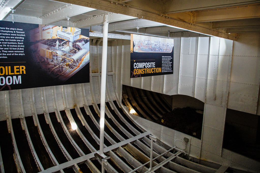 bottom of the boat of hms garnet at the historic dockyard chatham
