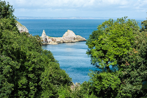 coastline at Beacon Cove in Devon from above coastline at Beacon Cove in Devon from above