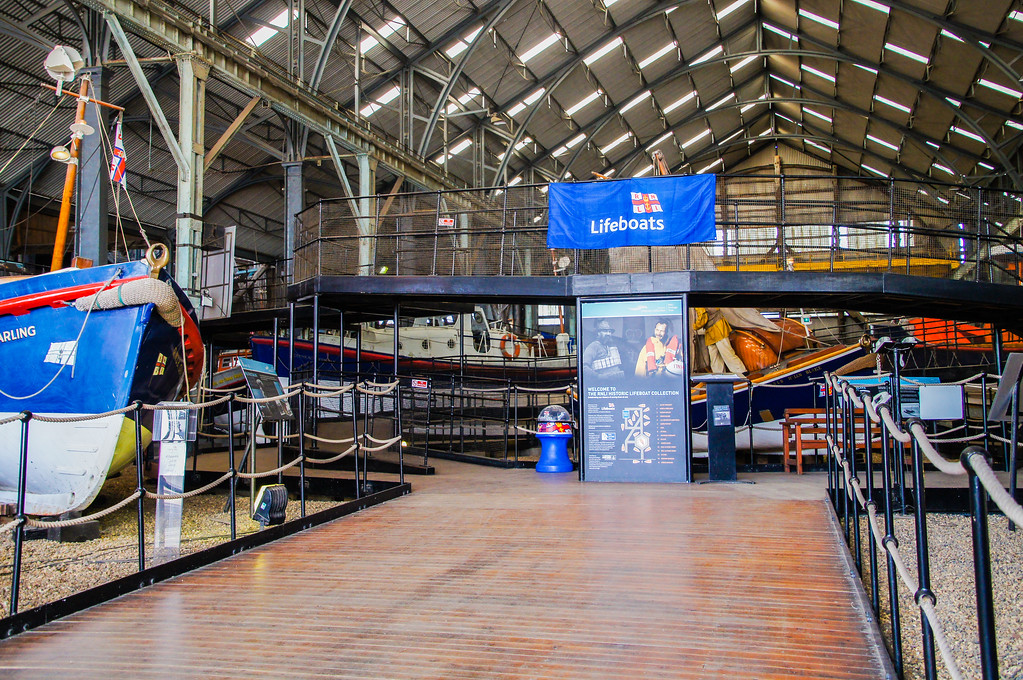 collection of life boats exhibit at the historic dockyard chatham
