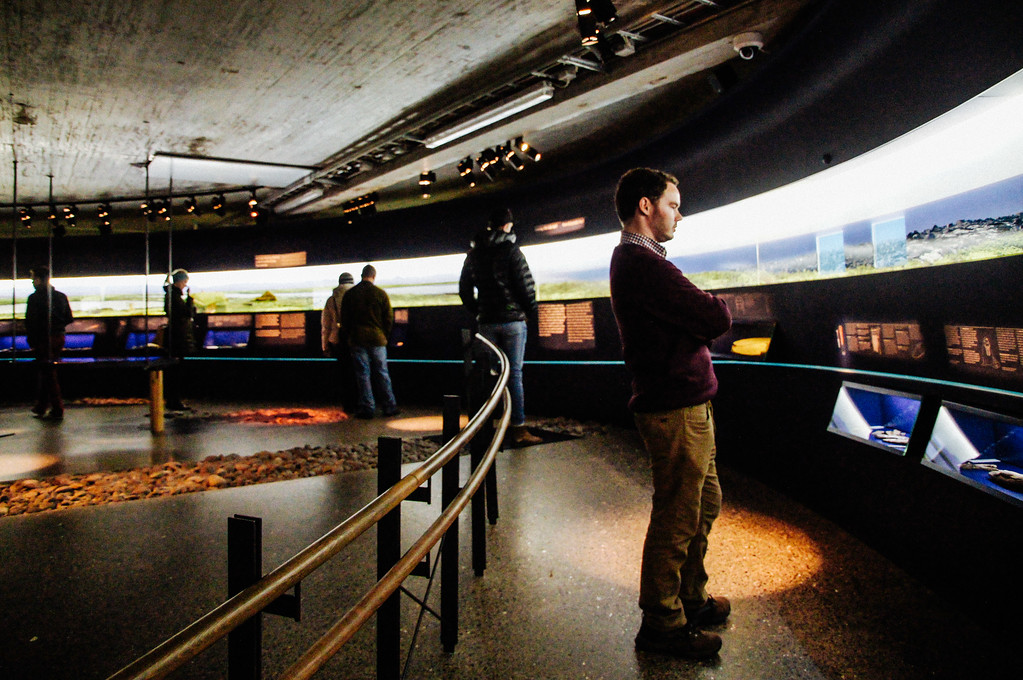 Gary viewing an exhibition at the Settlement Exhibition in Reykjavík