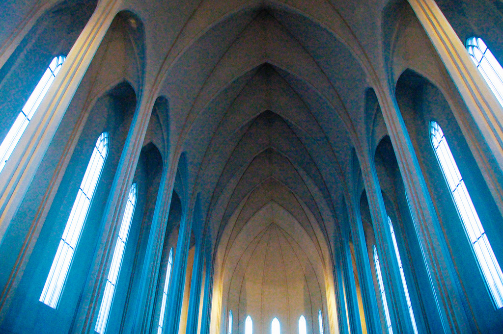 Interior of Hallgrímskirkja in Reykjavík