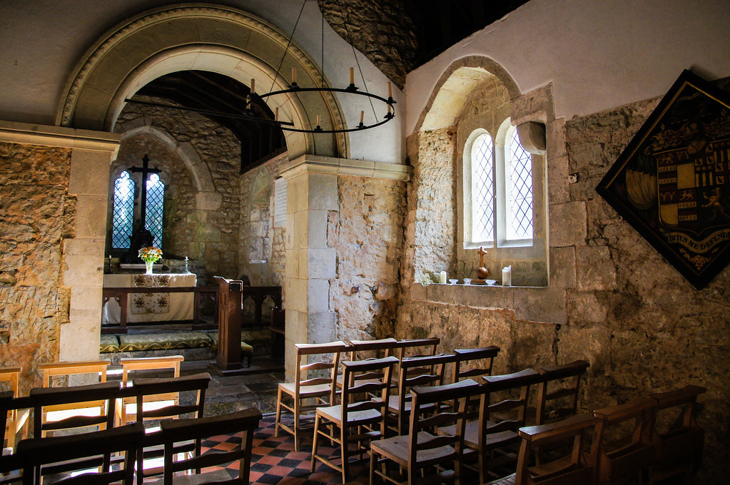 interior of old church of bonchurch on the isle of wight Interior of old church of bonchurch on the isle of wight