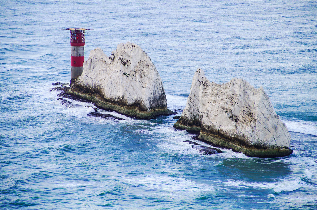lighthouse at the tip of the needles on the isle of wight Lighthouse at the tip of the needles on the isle of wight