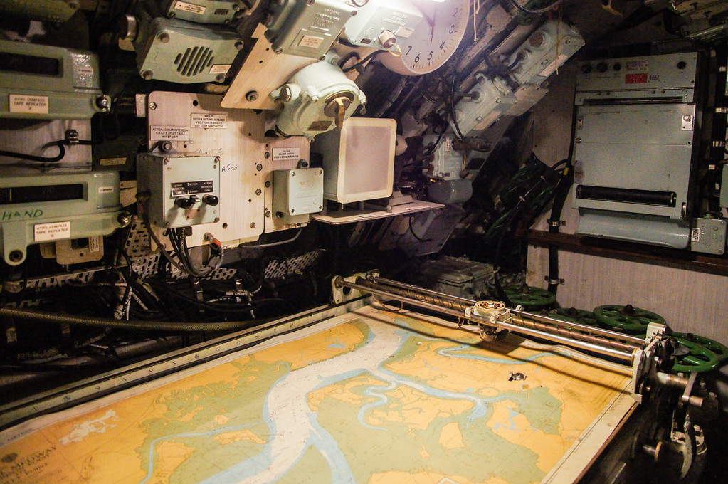 map inside the hms ocelot submarine at the historic dockyard chatham