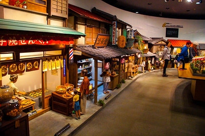 Miniature shopping-street display at the Tora-san Museum