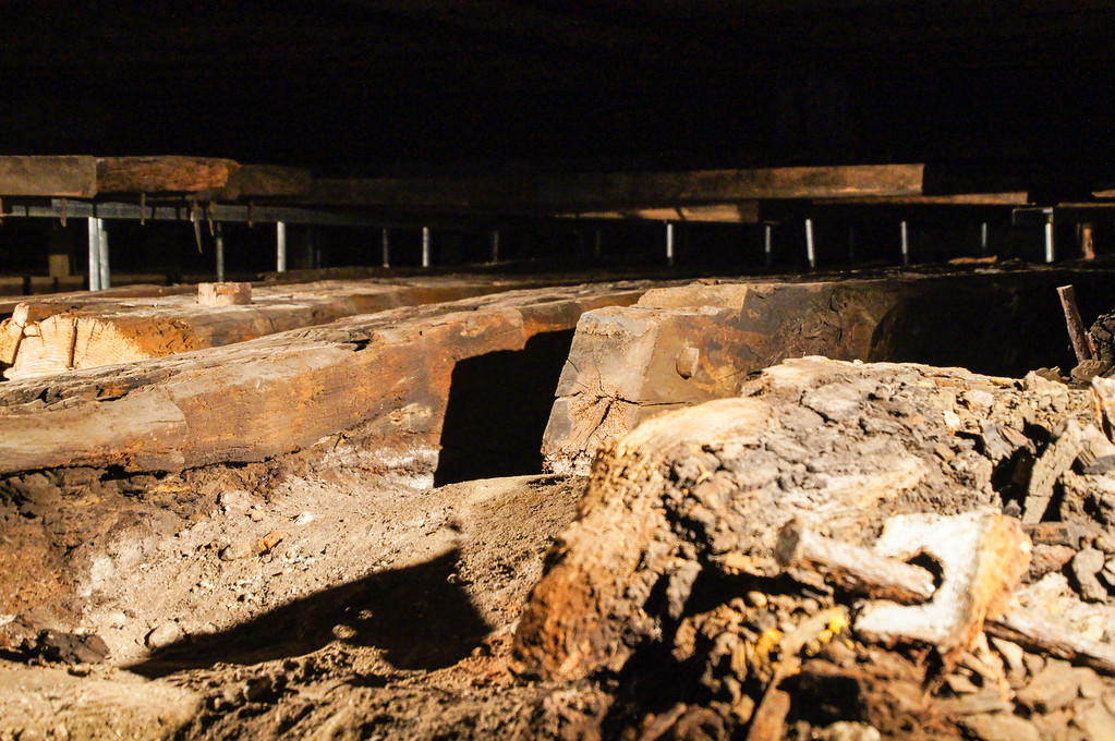 old planks of namur ship at the historic dockyard chatham