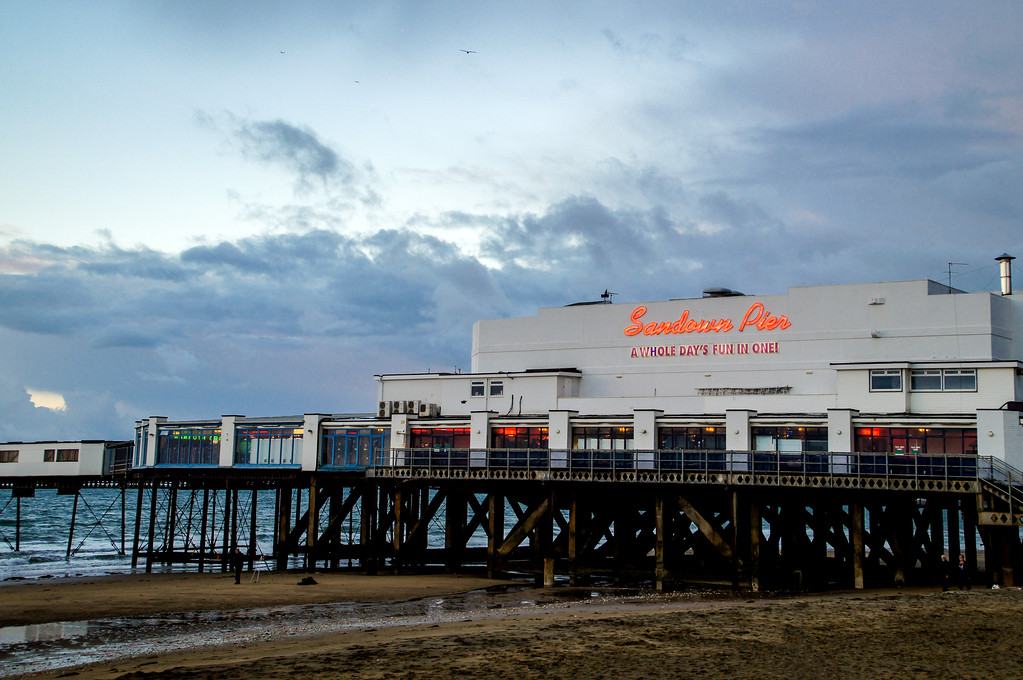 sandown pier in the isle of wight Sandown pier in the isle of wight