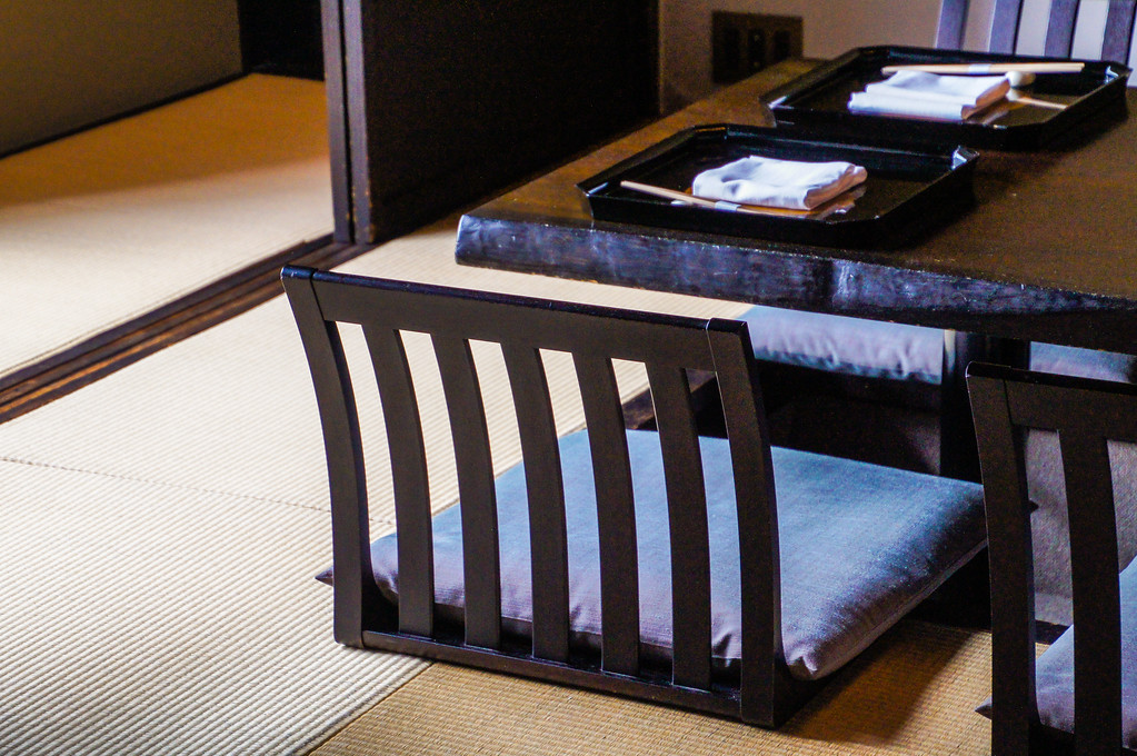 Seating in traditional Kokushoan in Hinokizaka at the Ritz-Carlton Tokyo