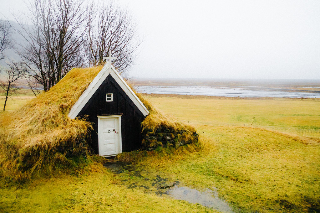 Traditional viking church at Núpsstaður iceland