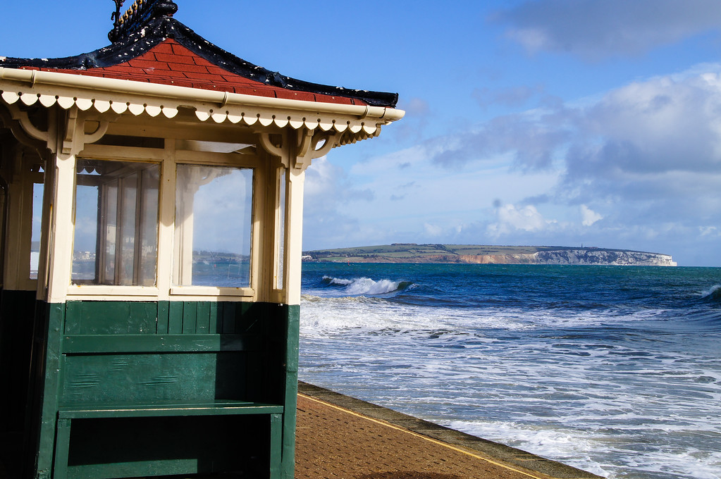 victorian bench on shanklin beach on the isle of wight Victorian bench on shanklin beach on the isle of wight