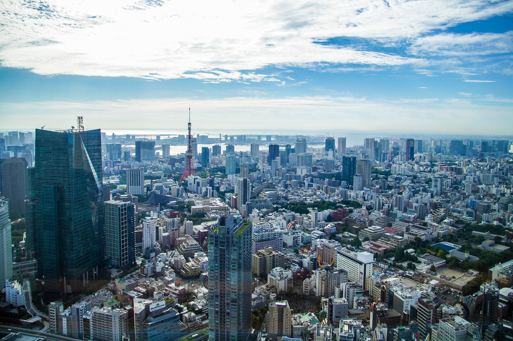 views from the sky lobby at the ritz carlton in tokyo Tokyo skyline viewed from the Ritz-Carlton Tokyo sky lobby