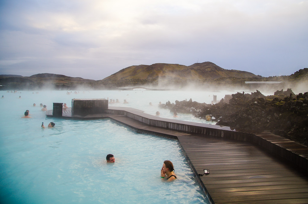 Walkway in the blue lagoon iceland