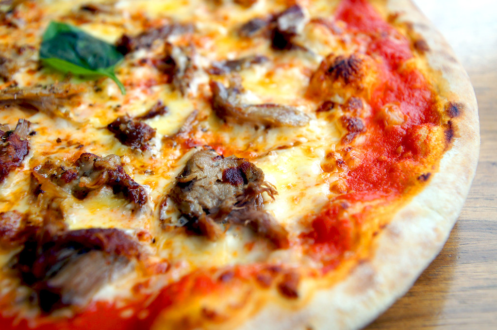 Barbecue Pulled Pork Pizza at rocket italian fusion restaurant in london picture 2 Barbecue Pulled Pork Pizza at rocket italian fusion restaurant in london picture 2