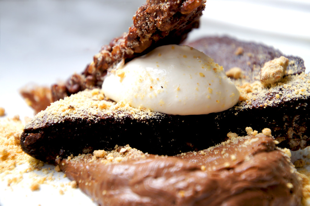 Bitter Chocolate Tart with Chocolate mousse and rice krispies at no1 duke street richmond london part 3