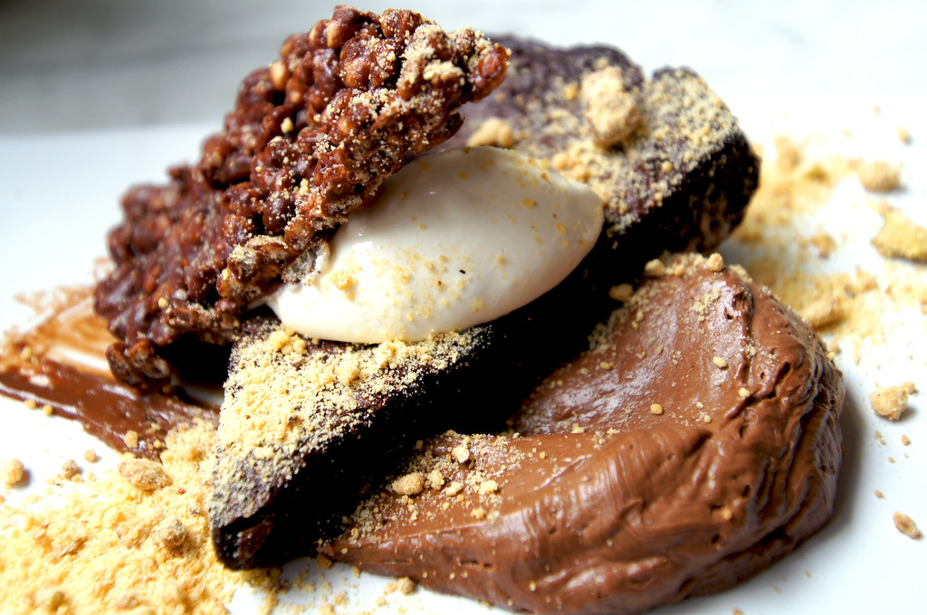 Bitter Chocolate Tart with Chocolate mousse and rice krispies at no1 duke street richmond london part 4