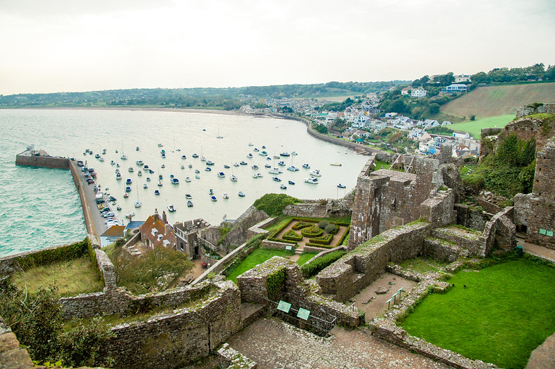 Mont Orgueil Castle overlooking Gorey Harbour in Jersey