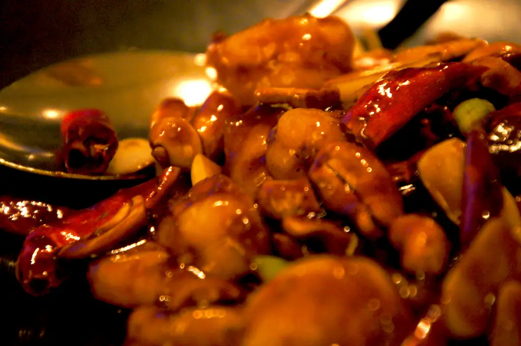 Sauteed Gong Bao Tiger Prawns at min jiang in london Sauteed Gong Bao Tiger Prawns at min jiang in london