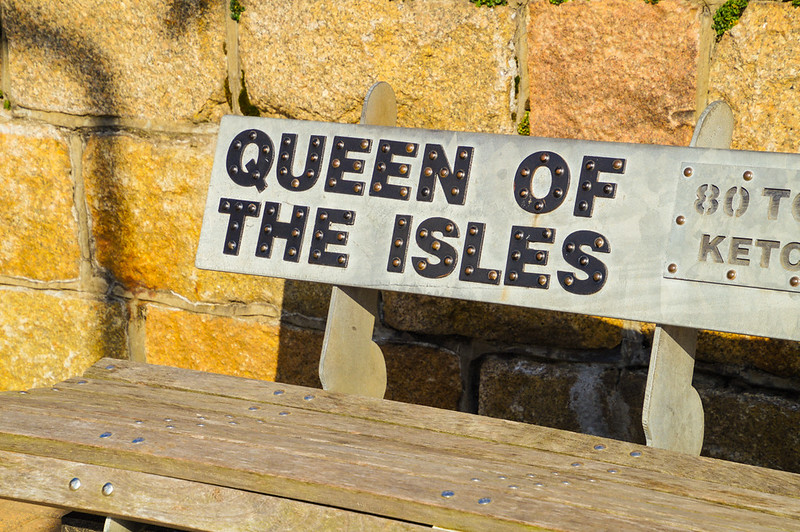 Bench overlooking the marina at Liberty Wharf, Jersey