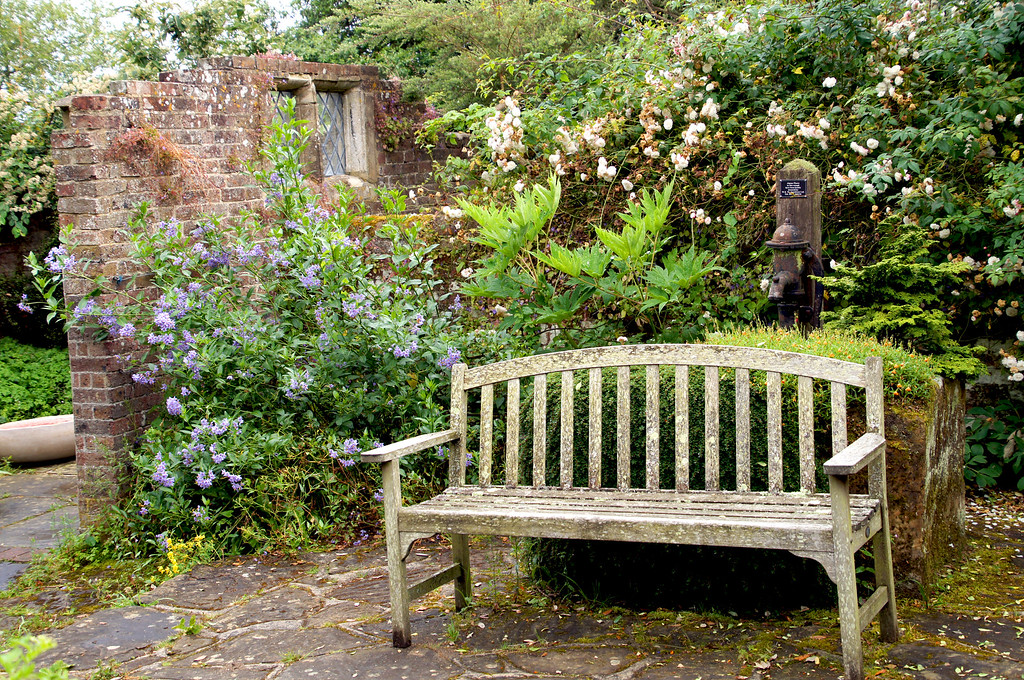 bench in old potting shed in borde hill gardens Bench in old potting shed in Borde Hill Garden