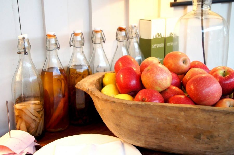 condiment table in the restaurant of the bel and dragon in odiham