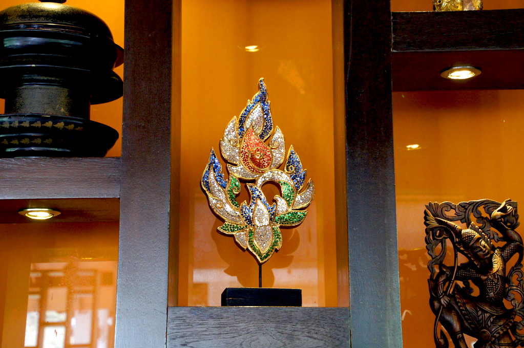 decorations in reception of main building of panviman chiang mai in thailand Decorations in reception of the main building at Panviman Chiang Mai Spa Resort