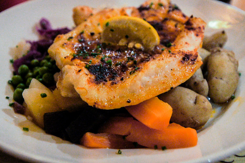 Fish dish at moulin lecq in Jersey