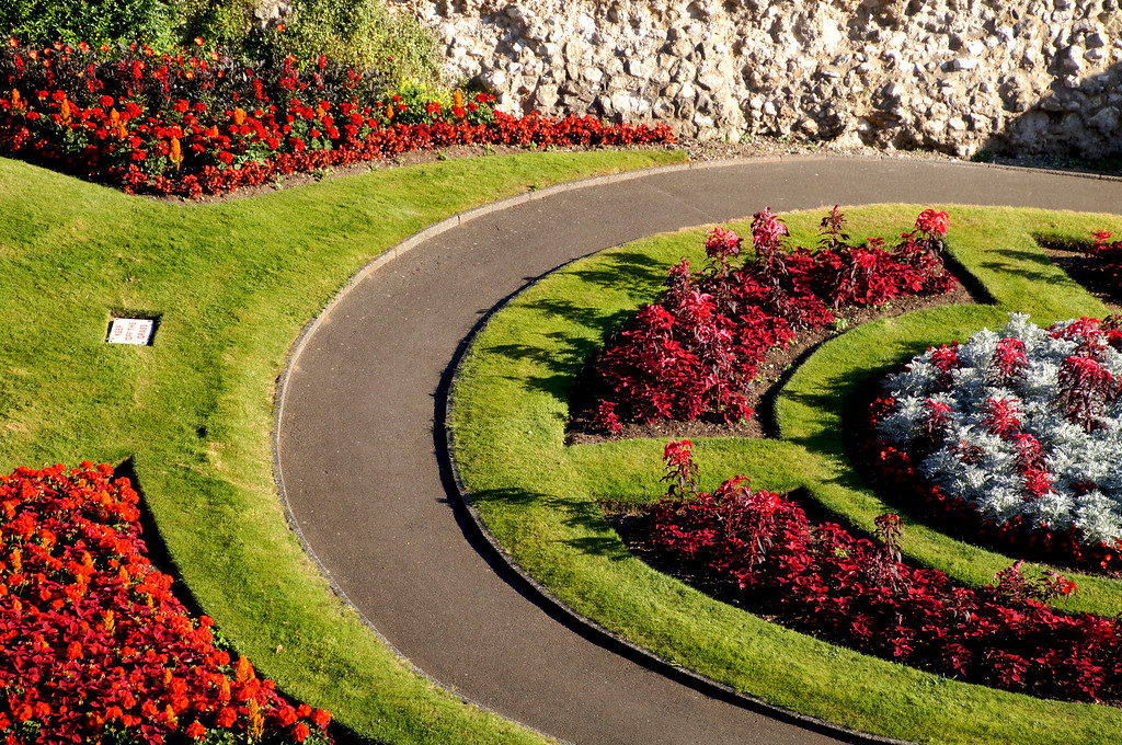 formal planting in guildford castle garden