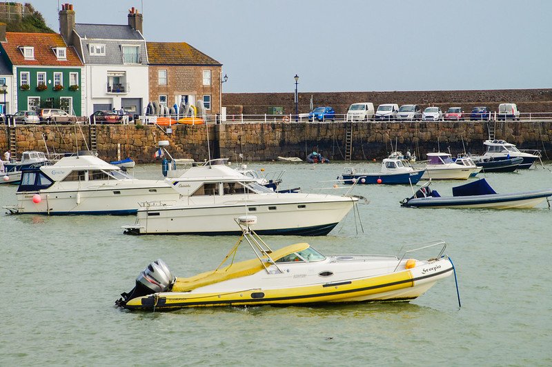 Harbour below Mont Orgueil Castle in Jersey