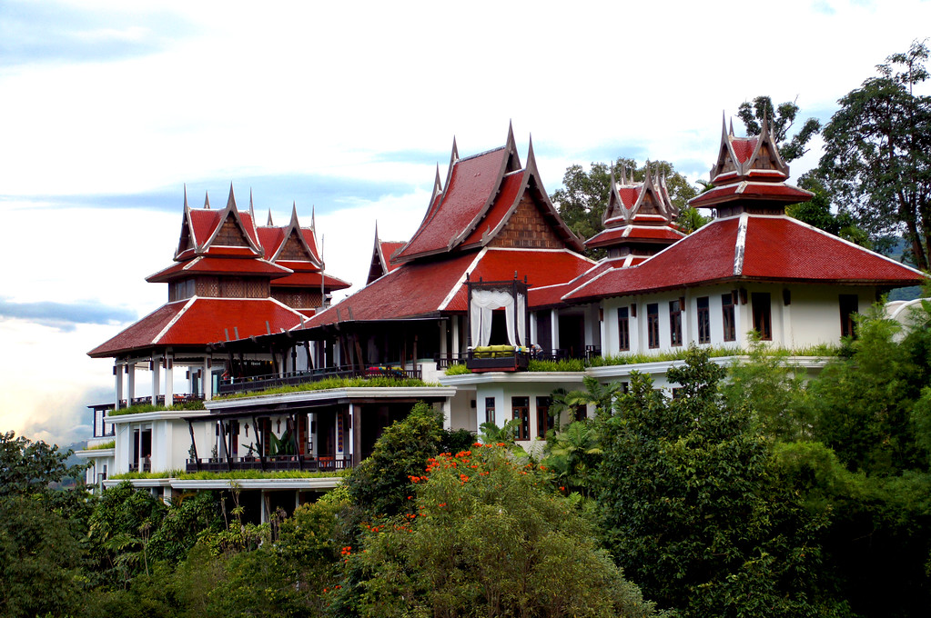 main building of panviman chiang mai in thailand The main building at Panviman Chiang Mai Spa Resort