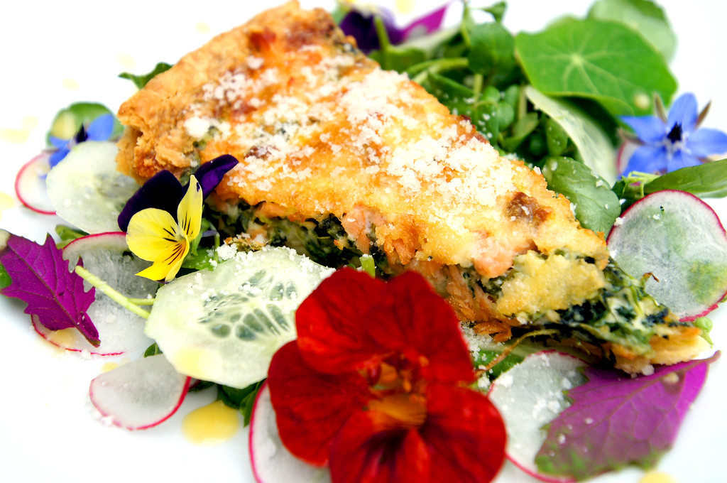 quiche at cafe elvira at borde hill gardenns Quiche served at Café Elvira, Borde Hill