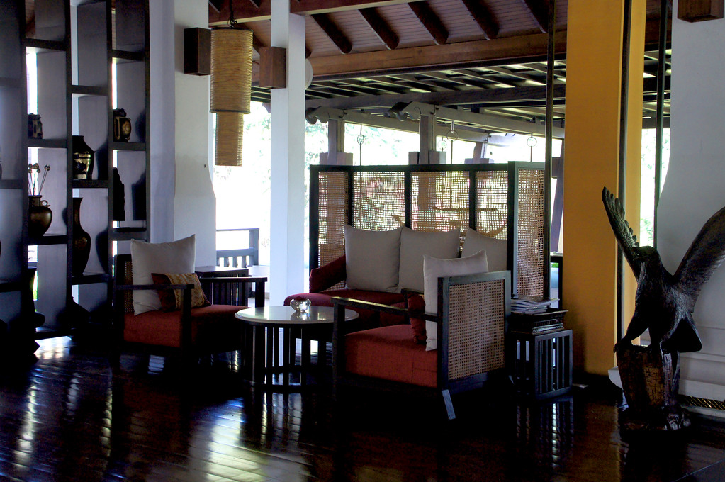 reception of main building of panviman chiang mai in thailand Reception of the main building at Panviman Chiang Mai Spa Resort