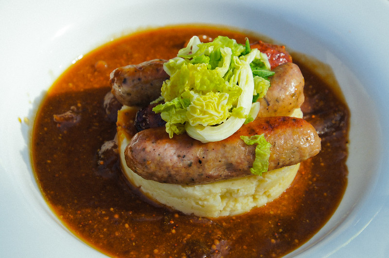 Sausage and mash at Jersey Zoo