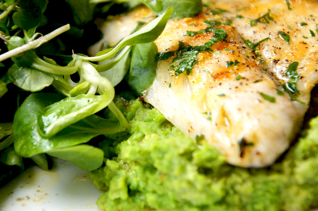 seabass pea puree and chips at no1 duke street richmond london picture 3