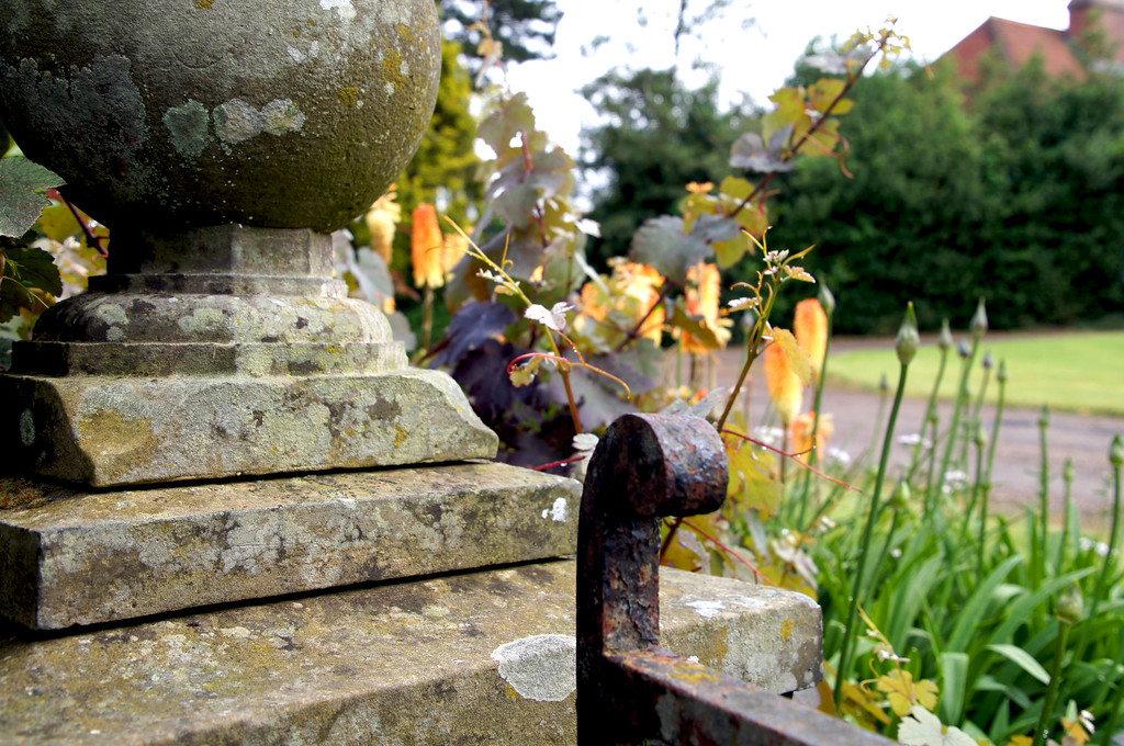 stone pillar in front of Borde Hill private residence Stone pillar in front of Borde Hill private residence