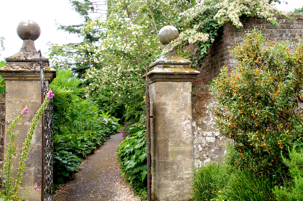 stone posts and gate in borde hill gardens Stone posts and gate in Borde Hill Garden