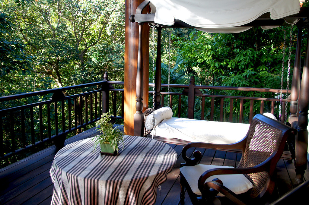 terrace of our private villa at panviman chiang mai in thailand Terrace of our a private villa at Panviman Chiang Mai Spa Resort