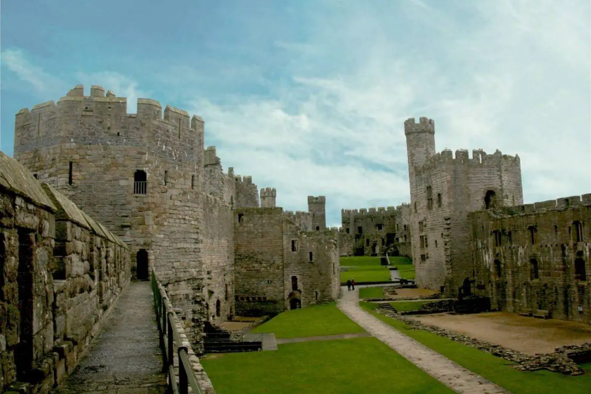 the chamberlain tower of Caernarfon Castle in snowdonia wales the chamberlain tower of Caernarfon Castle in snowdonia wales