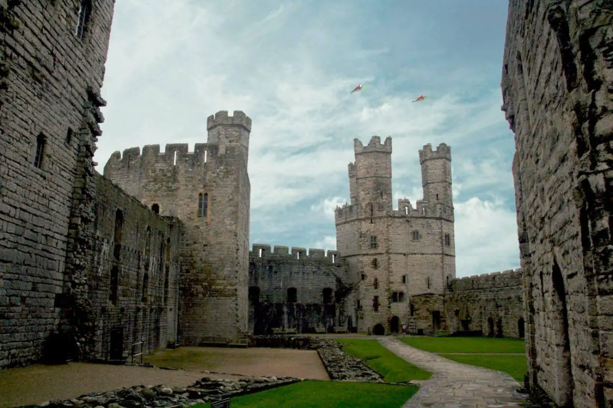 the queens tower of Caernarfon Castle in snowdonia wales the queens tower of Caernarfon Castle in snowdonia wales