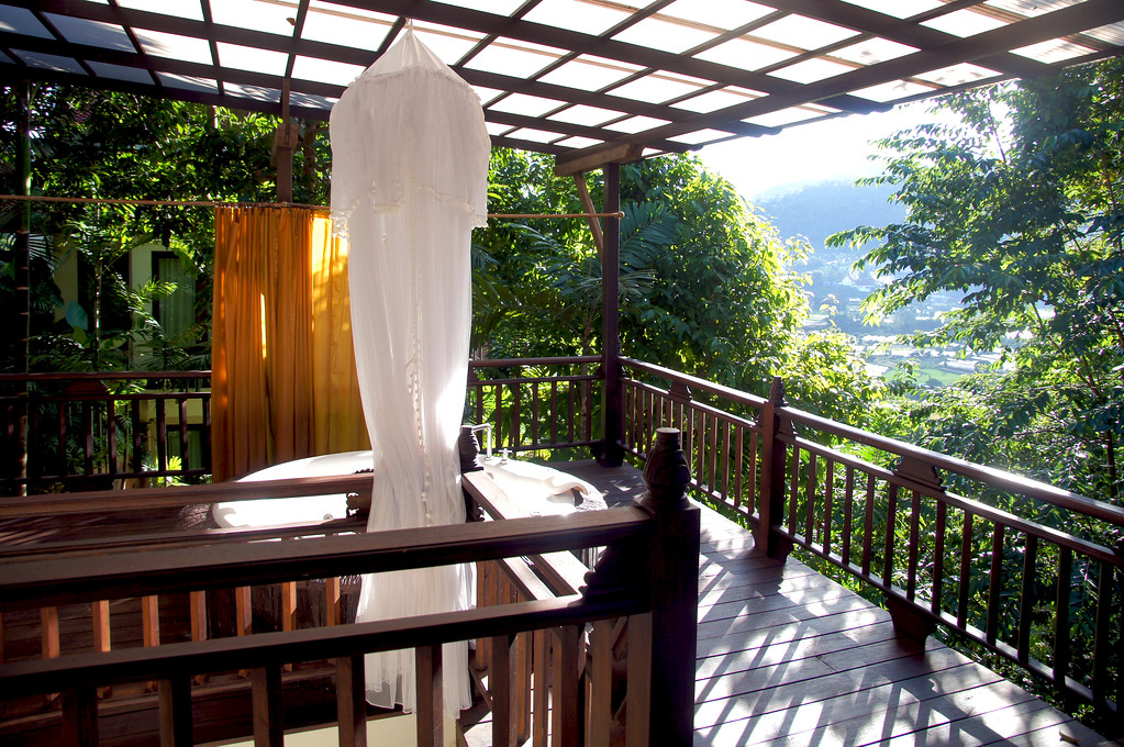 view from terrace of our private villa at panviman chiang mai in thailand View from terrace of our a private villa at Panviman Chiang Mai Spa Resort