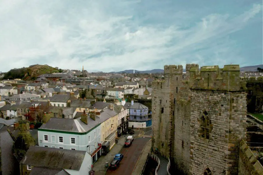 view of Caernarfon from the Castle in snowdonia picture 2 view of Caernarfon from the Castle in snowdonia picture 2